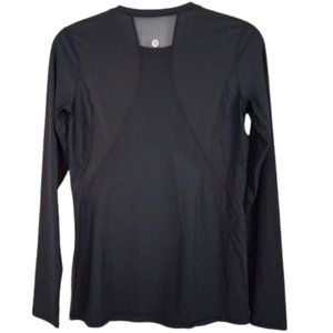 LULULEMON Fresh In Mesh Black Long Sleeve Shirt - Women's 6/S